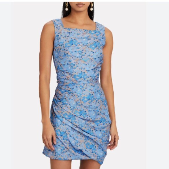 Brogger Vera Silk Viscose Jacquard Floral Mini Dress - Picture 1 of 8